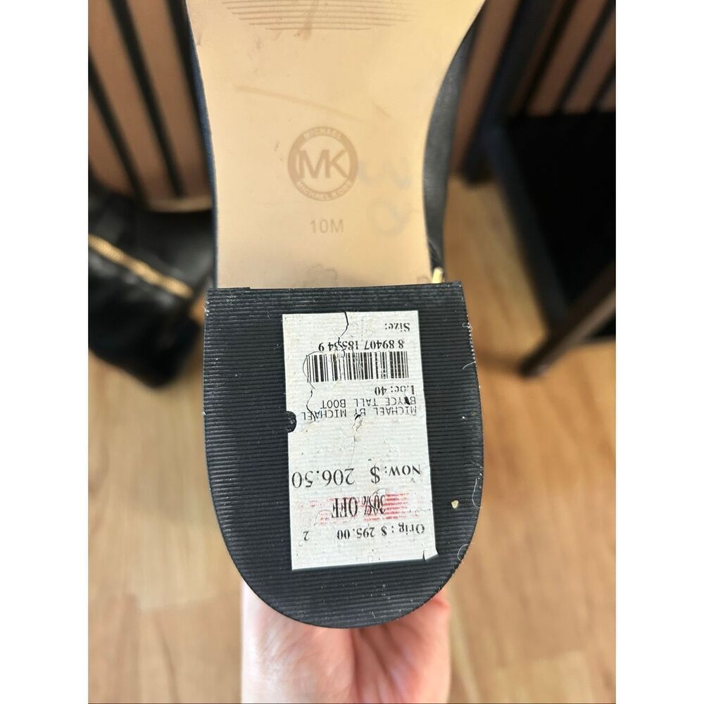 Michael Kors black riding leather boots size 10 M - Picture 9 of 10